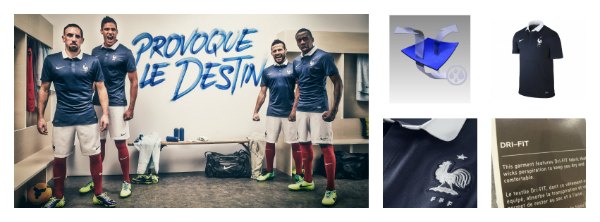 Le maillot FFF/Nike de l'équipe de France pour la Coupe du Monde 2014